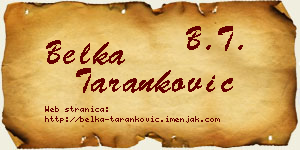 Belka Taranković vizit kartica